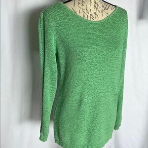 Rachel Zoe cotton pullover sweater light green delicate knit large
